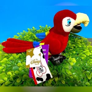 DISNEY STORE VTG 2000 102 DALMATIANS WADDLEWORTH MACAW PARROT w/SOUND BEAN BAG